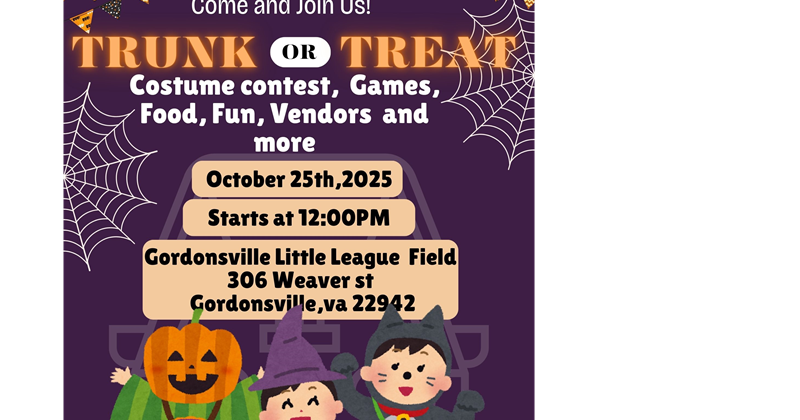 Trunk or Treat Event Oct. 25!